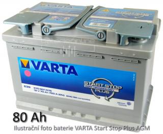 VARTA START-STOP Plus AGM 12V-80Ah (Autobaterie VARTA START STOP Plus AGM 12V-80Ah)
