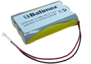 BATIMREX - 1250mAh NiCd 3.6V 3x4 / 3AA bateriové kabely