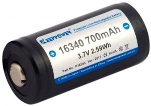 BATIMREX - Baterie 16340 Keeppower 700mAh Li-Ion 3.7V CR123A + PCM