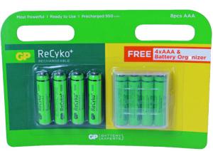 BATIMREX - Baterie AAA R03 950 mAh NiMH 1,2 V GP ReCyko + GB4 + 4
