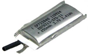 BATIMREX - LP722840 650mAh 2,6 Wh Li-Polymer 3,7 V 7,2 x 28 x 40 mm