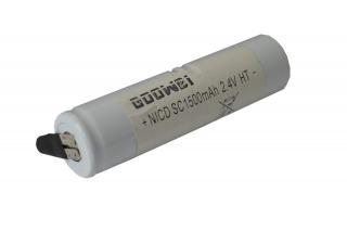 Baterie pro nouzová světla, osvětlení Goowei 2,4V 1500mAh vysokoteplotní (2STVTCs), faston 4,8mm
