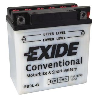 Motobaterie EXIDE BIKE Conventional 9Ah, 12V, EB9L-B / 12N9-3B