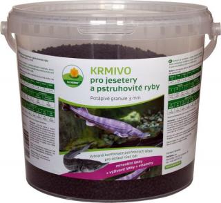 Potápivé krmivo pro jesetery a pstruhovité ryby 2 l (potápivé granule 3 mm)