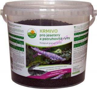 Potápivé krmivo pro jesetery a pstruhovité ryby 5 l (potápivé granule 3 mm)