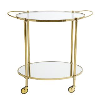 Barový stolek, zlatá, sklo - 89164067