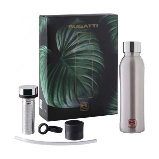 Bugatti dárkový set B Bottles Twin Silver Brushed termolahev a příslušenství, BBT-KSB500IN-N