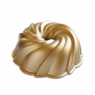 Nordic Ware forma na bábovku Swirl, 10 cup zlatá, 94077