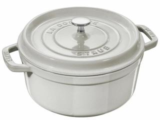 Staub Cocotte hrnec kulatý 20 cm / 2,2 l, bílá lanýžová, 11020107