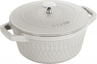 Staub Cocotte Twist hrnec kulatý 24 cm/4 l bílá lanýžová, 1023541