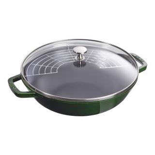 Staub pánev wok se skleněnou poklicí 30 cm/4,4 l bazalková,  40511-465