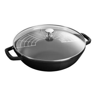 Staub pánev wok se skleněnou poklicí 30 cm/4,4 l černá,  1312923