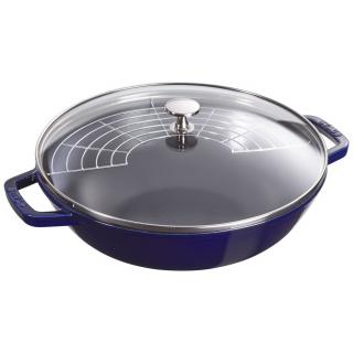 Staub pánev wok se skleněnou poklicí 30 cm/4,4 l tmavě modrá,  40511-467