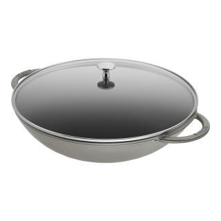 Staub pánev wok se skleněnou poklicí 37 cm/5,7 l grafitově šedá, 1313918