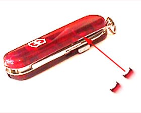 Victorinox krytka na baterii, průhledná červená