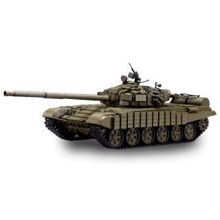 Model tanku T-72 na dálkové ovládání v měřítku 1:16, 2.4 GHz, airsoft střelba + IR systém, simulace zvuku a kouře, kovové pásy, kovové převody, kovová torzní ramena
