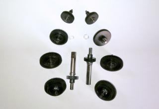 Ocelová převodová kola - dlouhá výstupní hřídel do převodovek 4:1  (Sada ocelových ozubených kol - ocelová kola )