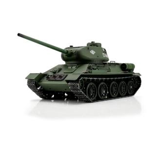 RC tank T34/85 BB + IR systém + kovové doplňky (Model tanku T-34/85 na dálkové ovládání v měřítku 1:16, 2.4 GHz, airsoft střelba + IR systém, simulace zvuku a kouře, kovové pásy, kovové převody, kovová torzní ramena)