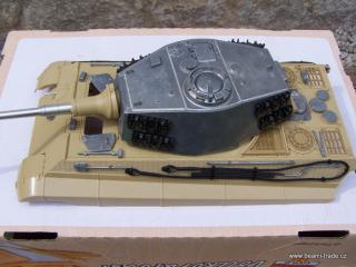 Trup s kovovou věží - TIGER II (KingTiger) InfraRed + kovové příslušenství (Kompletně osazený díl trupu s kovovou věží a hliníkovým kanonem (airsoft) tanku Tiger 2 / Kingtiger, s kompletní kabeláží)