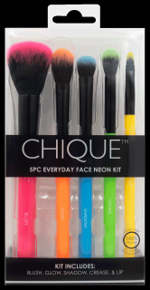 CHIQUE™ 5PC Everyday Face Neon Kit - Sada kosmetických štětců na líčení - 5ks