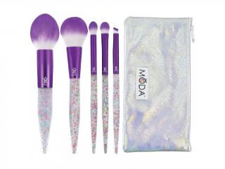 MŌDA GLITTER BOMB 6PC PURPLE COMPLETE SET SADA KOSMETICKÝCH ŠTĚTCŮ NA OBLIČEJ – 6KS