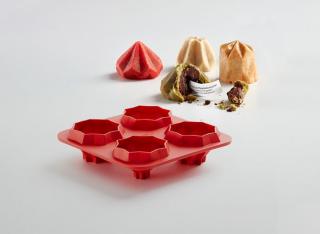 Forma na koláčky štěstí, Fortune Origami Piramids, 4 ks, červená - Lékué