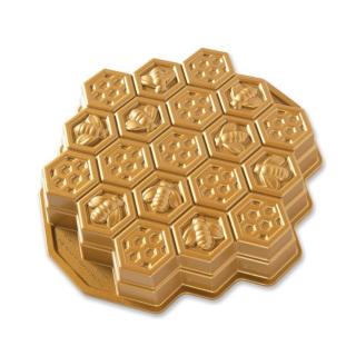 Nordic Ware Forma v tvaru včelí plástve Honeycomb Pull-Apart zlatá 2,4 l