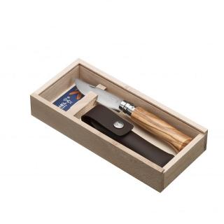 OPINEL VRI N°08 Inox rukojeť oliva + pouzdro, dřevěný box