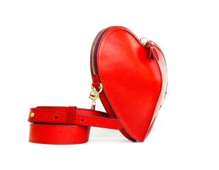 Ručně vyrobená kožená kabelka Barva kůže: metalická stříbrná (+1500,-), Barva podšívky: červená, Kování/zip: zlatá