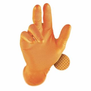 Jednorázové rukavice GRIPPAZ (50ks) Velikost: L, Barva: Oranžová