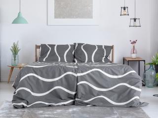 Bavlněné krepové povlečení české výroby - Waves Rozměr: 200 x 220 + 2x 70 x 90