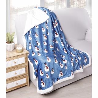 Dětská deka s beránkem Snowman, dárkové balení - modrá Rozměr: 125x155 cm
