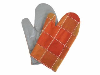 Kuchyňská chňapka s magnetem a teflonovou vrstvou, 2 ks v balení - vzor Oranžová kostička