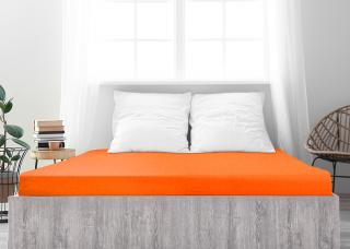 Prostěradlo Jersey česaná bavlna MAKO - Sytá oranžová Rozměr: 120 x 200