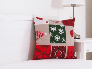 Vánoční dekorační polštářek 45x45 - Vánoční patchwork