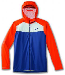 Brooks High Point WP Jacket nepromokavá bunda pánská Barva: modrá/oranžová, Velikost: L