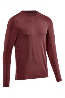 CEP Běžecké tričko s dlouhým rukávem pánské Barva: dark red, Velikost: L