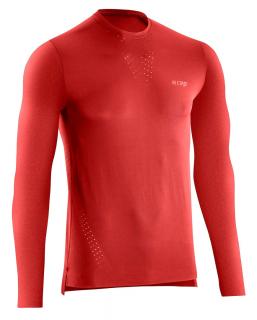 CEP Běžecké tričko Ultralight s dlouhým rukávem pánské Barva: lávová, Velikost: S