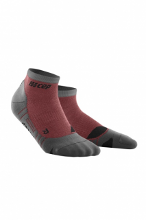 CEP Kotníkové outdoorové Light Merino ponožky dámské Barva: berry/grey, Velikost: III