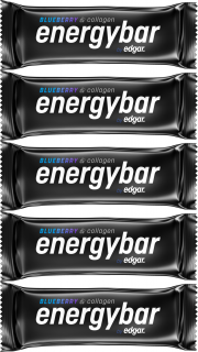 Edgar Energybar energetická tyčinka Příchuť: Borůvka s kolagenem 5x 50 g