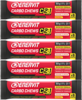 Enervit Carbo Chews C2:1 energetická želatinka Příchuť: Pomeranč 5 ks