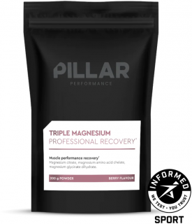 PILLAR Performance Triple Magnesium Powder prášek 200 g Balení: 200 g sáček, Příchuť: Lesní plody
