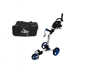 AXGLO TriLite golfový vozík bílo-modrý + transport bag  + Dárková krabička týček