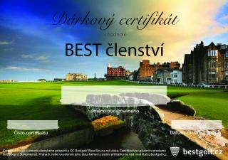 BESTGOLF BLUE SKY členství BEST 2023 Design certifikátu: St. Andrews