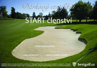 BESTGOLF BLUE SKY START členství 2023 Design certifikátu: Bunker