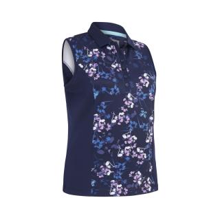 CALLAWAY Allover Butterfly Floral Printed dámské tričko modré Velikost oblečení: M