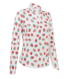 CALLAWAY Allover Strawberries Sun Protection dámské tričko bílo-červené Velikost oblečení: L