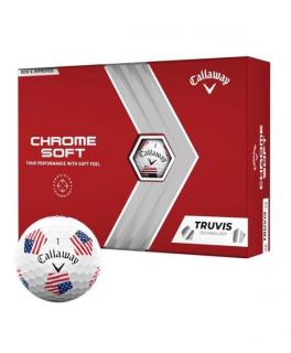 CALLAWAY Chrome Soft Truvis Team USA míčky bílé - 12 ks