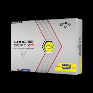 CALLAWAY Chrome Soft X LS Triple Track golfové míčky - žluté (12 ks)