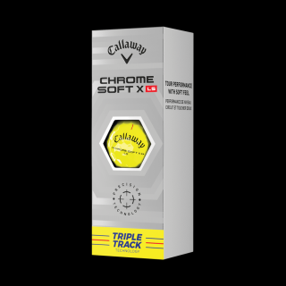 CALLAWAY Chrome Soft X LS Triple Track golfové míčky - žluté (3 ks)